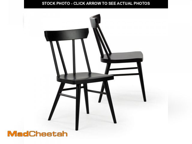 Lot 74-12287415 - Plank+Beam Solid Wood Classic Farmhouse Chair, Windsor Dining Chair, Pack of 2, Black - USED