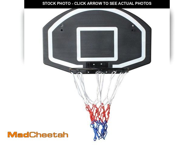 Lot 74-14115392 - Huluwat Black 28.5 in. L x 18 in. W Wall-Mounted Basketball Panel with Rim for Indoor and Outdoor Us...