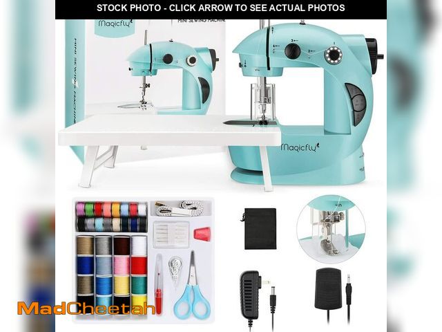 Lot 74-13627398 - Magicfly Mini Sewing Machine with Extension Table, Dual Speed Portable Sewing Machine for Beginners ...