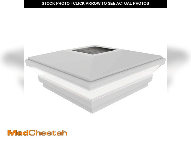 Lot 74-14362412 - Veranda 5 in. x 5 in. Vinyl Solar-Powered Contemporary Beveled Post Cap - UNUSED