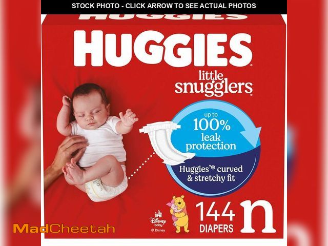 Lot 74-13042141 - Huggies Size Newborn Diapers, Little Snugglers Baby Diapers, Size Newborn (up to 10 lbs), 144 Count,...