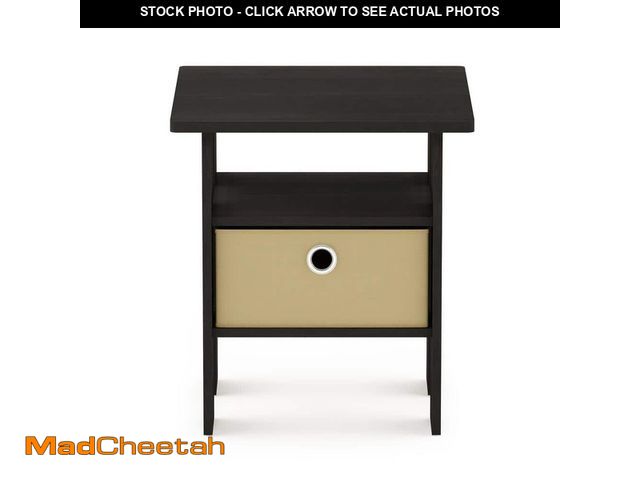 Lot 74-13049149 - Furinno Espresso Brown Storage End Table - UNUSED