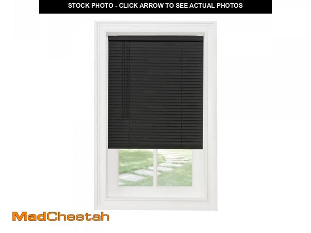 Lot 74-12154501 - GII Morningstar Black Cordless Light Filtering Vinyl Mini Blind with 1 in. Slats 32 in. W X 48 in. L...