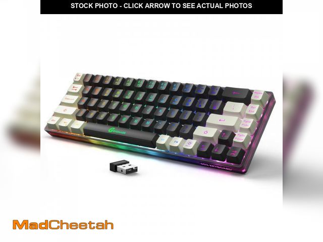 Lot 74-11550411 - GEODMAER 65% Wireless Gaming Keyboard: LED Backlit, 68 Keys, Ultra-Compact, Anti-ghosting, No-Confli...