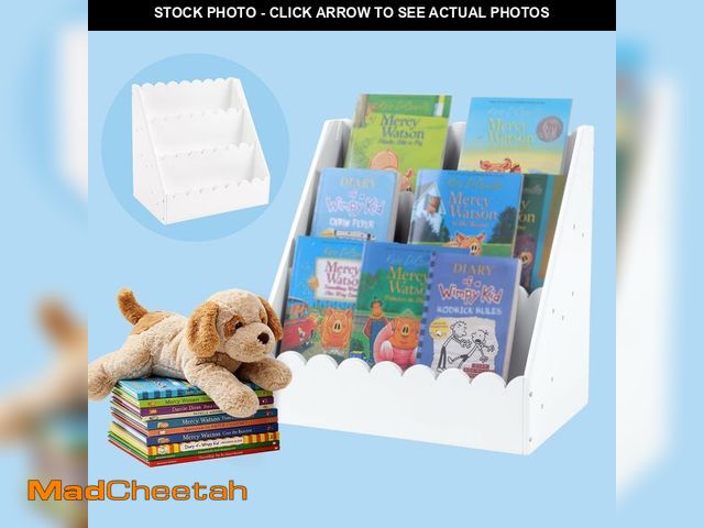 Lot 74-14144938 - BALAPET Scalloped Book Shelf for Kids, 3-Tier Wooden Bookshelf Perfect Height for 1-5 Years Toddler,...