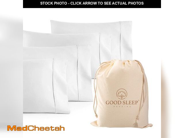 Lot 74-14597226 - 1000 TC Standard Pillowcases Set of 4 100% Egyptian Cotton Pillow Cases - USED