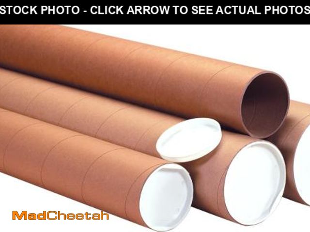 Lot 74-12396462 - BOX USA BP4042KHD Heavy-Duty Mailing Tubes with Caps, 4" x 42", Kraft (Pack of 12) - USED