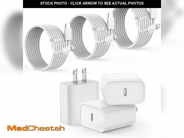 Lot 74-14263103 - Ã£â¬ÂApple MFi CertifiedÃ£â¬âFast Charger iPhone,Fast i Phone Charging Cord 3Pack i Phone Charg...