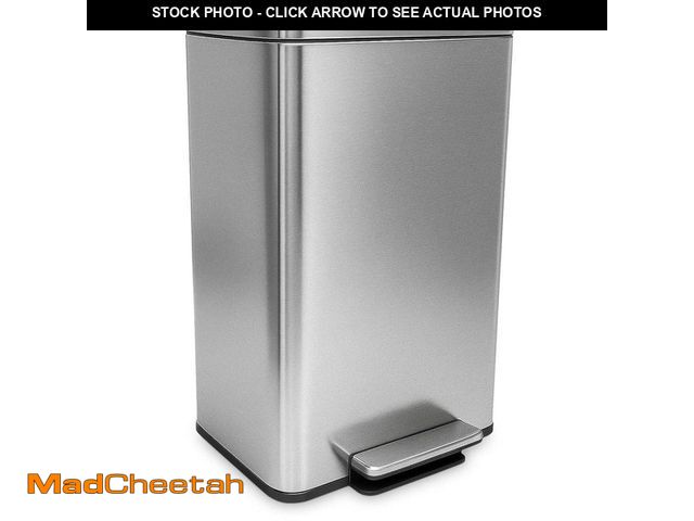 Lot 74-12746783 - THE CLEAN STORE 50 Liter/13.2 Gallon Soft-Close, Smudge Resistant Trash Can with Foot Pedal and Buil...