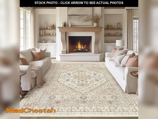 Lot 74-12137407 - zesthome 8x10 Area Rugs for Living Room,Non-Slip Backing Washable Rugs,Vintage Large Area Rug, Stain...