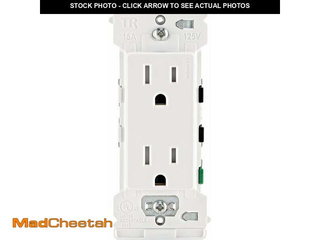 Lot 74-12827839 - *MISSING ONE* Leviton Decora Edge 15 Amps 125 V Duplex White Tamper Resistant Outlet 5-15 R - Pack o...