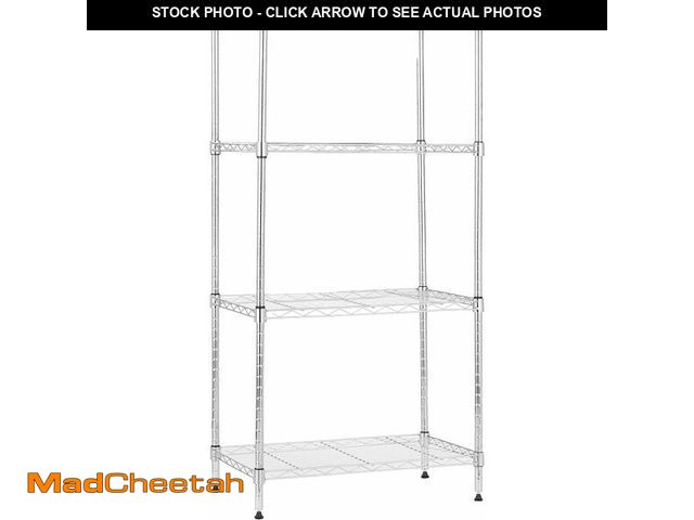 Lot 74-14250608 - Basics 4-Shelf Adjustable Storage Shelving Unit for Garage, Steel Wire Rack, 200 Pound Loading Capac...