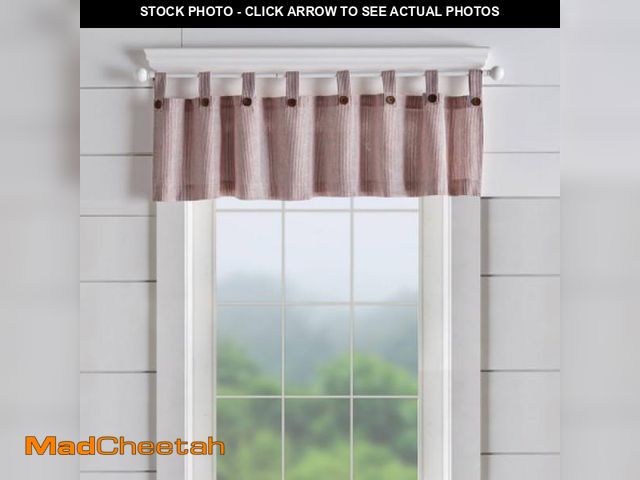 Lot 74-3568673 - Gracie Oaks Liviana Tucker Ticking Stripe 60" Window Valance FRRB1406 Color: Red - UNUSED