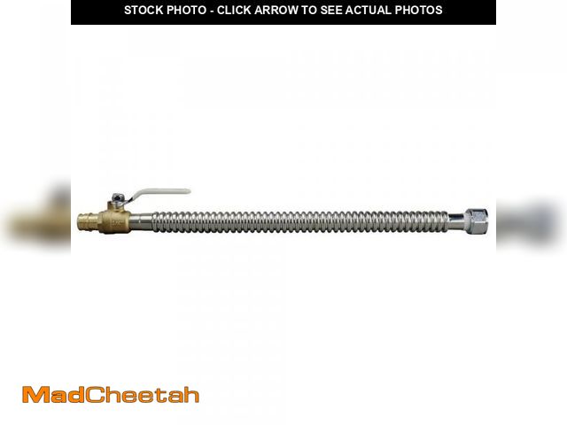 Lot 74-12135607 - 3/4 in. Brass PEX-a Barb X 3/4 in. FNPT X 18 in. CSST Water Heater Connector with Ball Valve - USED