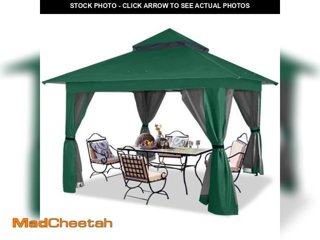 Lot 74-12270083 - ABCCANOPY 13 X13  Gazebo Tent Outdoor Pop up Gazebo Canopy Shelter with Mosquito Netting  Forest Gre...