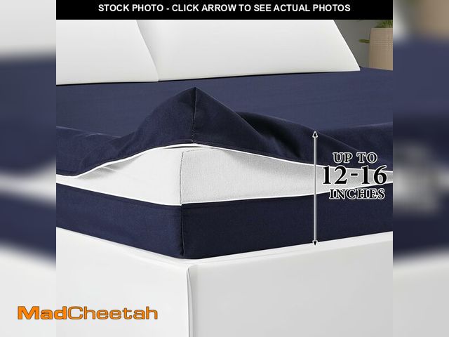 Lot 74-14268375 - HunnmingRe Zippered Mattress Fitted Protector Deep Mattress Encasement Soft Zipper Fitted Sheet Micr...