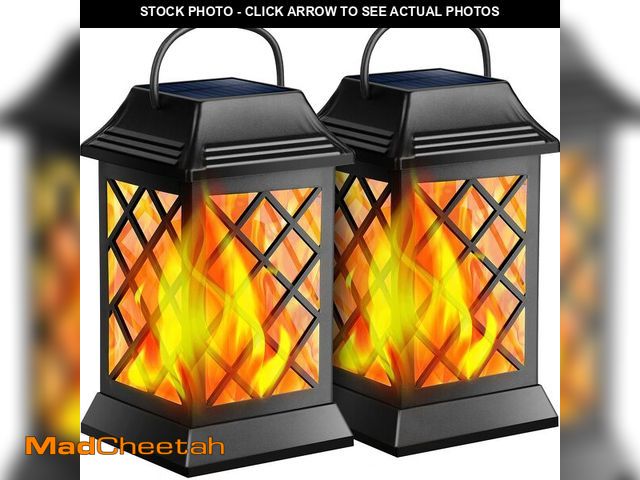 Lot 74-14385933 - TomCare Solar Lights Outdoor Flickering Flame Metal Solar Lantern Outdoor Hanging Decorative Lantern...