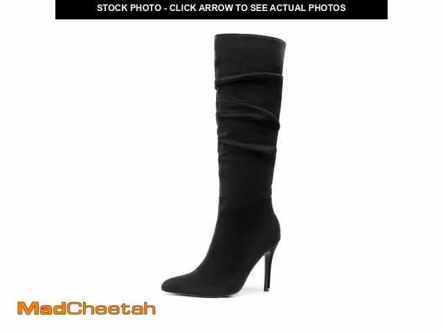 Lot 74-13624073 - DREAM PAIRS Knee High Boots for Women, Pointed Toe Stiletto High Heel Slouchy Suede with Side Zipper...