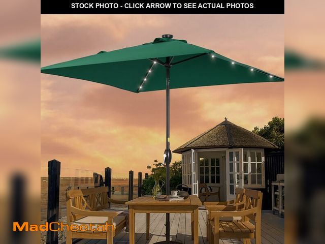 Lot 74-12787633 - Bonosuki Rectangle patio umbrella with solar lights, 6.5X6.5ft Rectangular Umbrella outdoor patio wi...