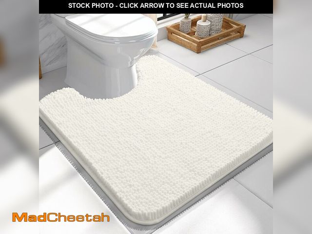 Lot 74-14300456 - OLANLY Toilet Rugs U-Shaped 24x24, Extra Soft Absorbent Chenille Contour Bathroom Rugs for Toilet, D...