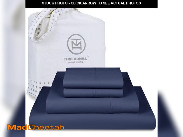 Lot 74-12221400 - Threadmill American Supima King Size Cotton Sheets, 1200 Thread Count, 4 Piece Luxury Bed Sheets for...