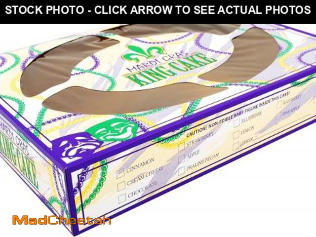 Lot 74-12400125 - Southern Champion Tray 2488 Clay Coated Kraft Paperboard Mardi Gras King Cake Print Window Bakery Bo...
