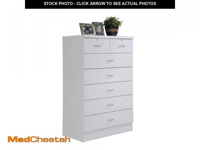 Lot 74-12203933 - HI70DR WHITE 7-Drawer Chest with Locks on 2-Top Drawers - White - UNUSED