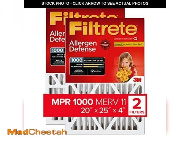 Lot 74-12510166 - Filtrete NADP03-2PK-2 08189005996 MPR 1000 20 x 25 x 4 (4-3/8 Actual Depth) Micro Allergen Defense D...