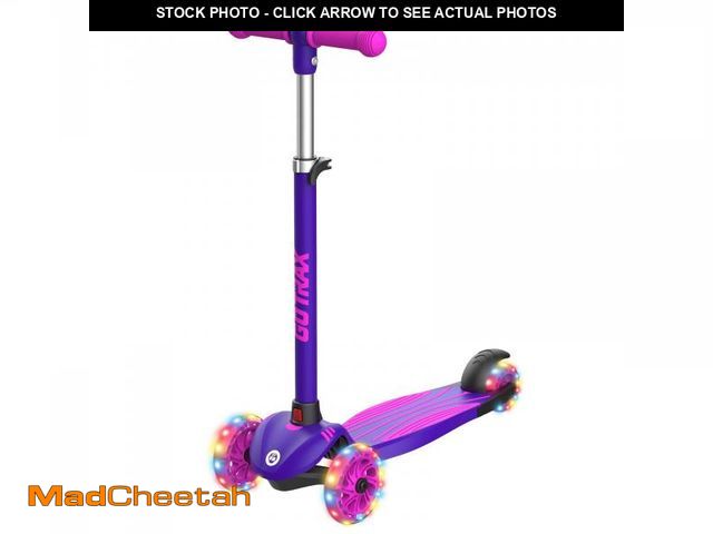 Lot 74-12124381 - Gotrax KS1 Kids Kick Scooter, LED Lighted Wheels and 3 Adjustable Height Handlebars, Lean-to-Steer &...
