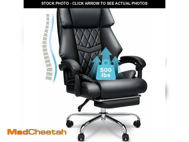 Lot 74-12803425 - Hoffree Executive Office Chair Big and Tall Office Chair with Footrest Reclining Leather Chair High ...