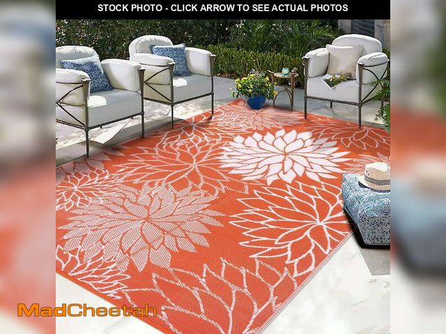 Lot 74-12891793 - Ileading Outdoor Rugs for Patios Clearance 9'x12' Waterproof Patio Mat Plastic Straw Rug Reversible ...