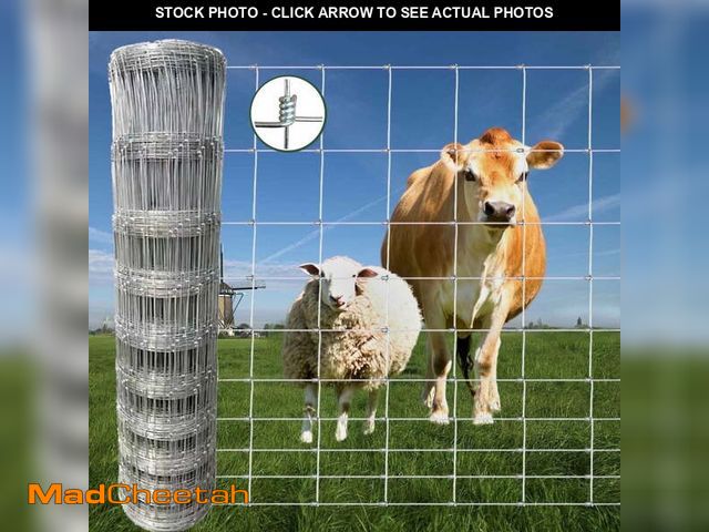 Lot 74-12888663 - Farm Fence, 4ft x 164ft Galvanized Wire Fencing, Cattle Fence, Deer Fence, Heavy Zinc Coating Farm F...
