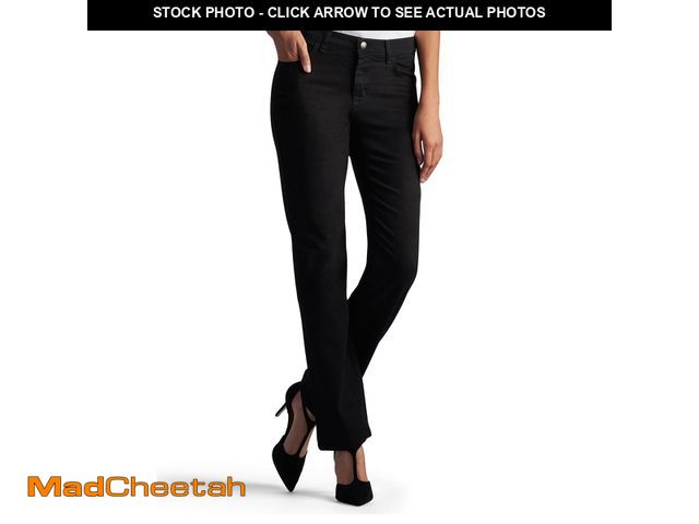 Lot 74-10955762 - Women's Lee Instantly Slims High Waisted Straight-Leg Jeans, Size: 14 Short, Black - UNUSED