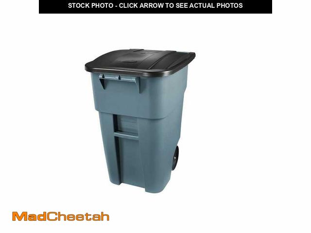 Lot 74-14073905 - Rubbermaid Commercial Products BRUTE 50 Gal. Grey Rollout Plastic Indoor or Outdoor Trash Can with L...