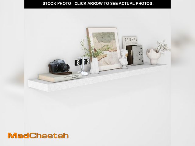 Lot 74-12162412 - Fun Memories 55 Inch Floating Shelves - 9 Inch Deep Rustic Wooden Wall Shelves - Extra Deeper &amp; ...
