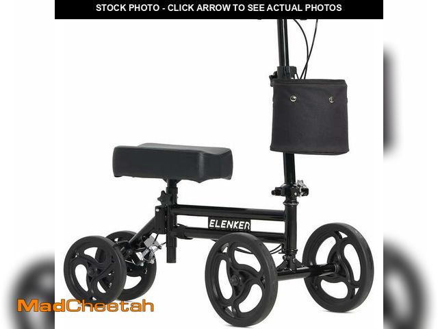 Lot 74-12678494 - Elenker Steerable Knee Walker Deluxe Medical Scooter, Black - USED