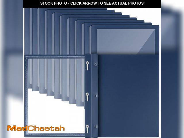 Lot 74-11557469 - Teling 36 Pcs Report Covers with 3 Prong Fasteners Clear Front Presentation Folders Frame View Poly ...