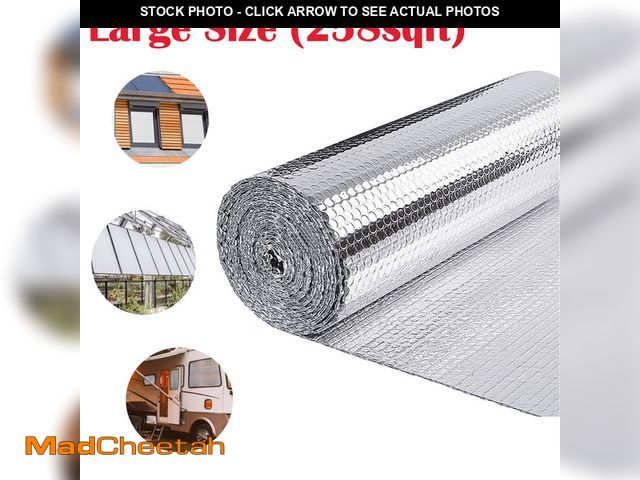 Lot 74-13816615 - Petoto Double Bubble Reflective Insulation Roll, 47 in X 65.6 Ft (258sqft), Aluminum Foil Heat Insul...