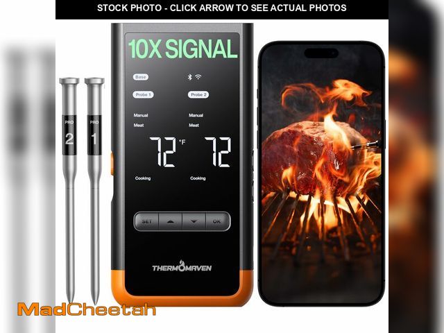 Lot 74-14481644 - ThermoMaven Sub-1G Wireless Meat Thermometer, 2 Probes WiFi Thermometer - UNUSED