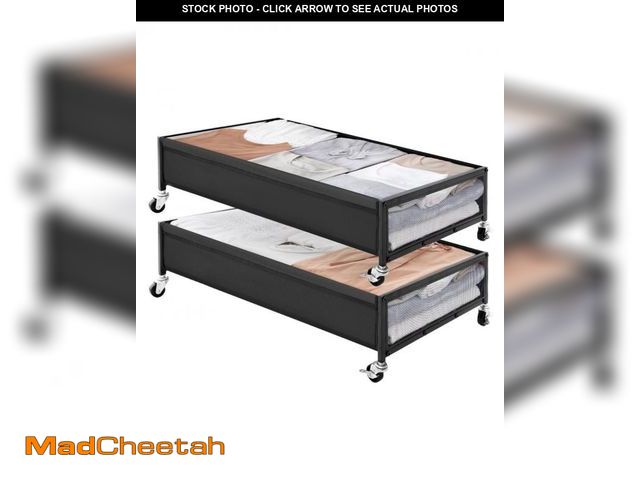 Lot 74-12313314 - StorageWorks Under Bed Storage with Wheels, 2-Pack Underbed Storage Containers, 80L Closet Organizer...