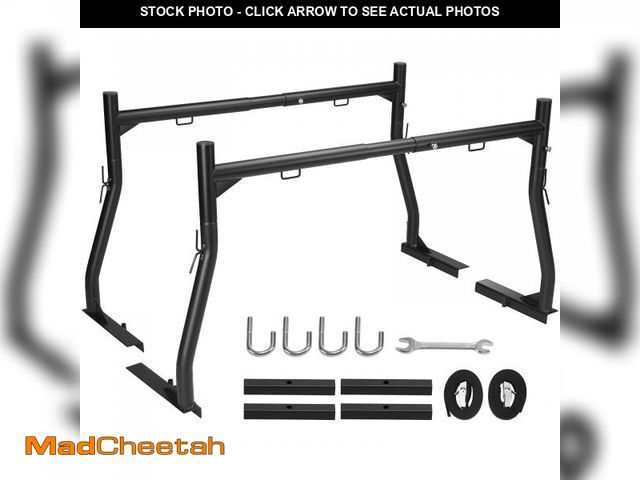 Lot 74-12493754 - (MISSING HARDWARE) VEVOR Extendable Steel Truck Ladder Rack - 800 lbs Capacity, 46-71 inch, Non-Dril...