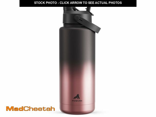 Lot 74-13953457 - POWCAN 40 oz Insulated Water Bottle with 2-in-1 Straw and Spout Lid, Keep Cold 24H, Leak-Proof, BPA-...