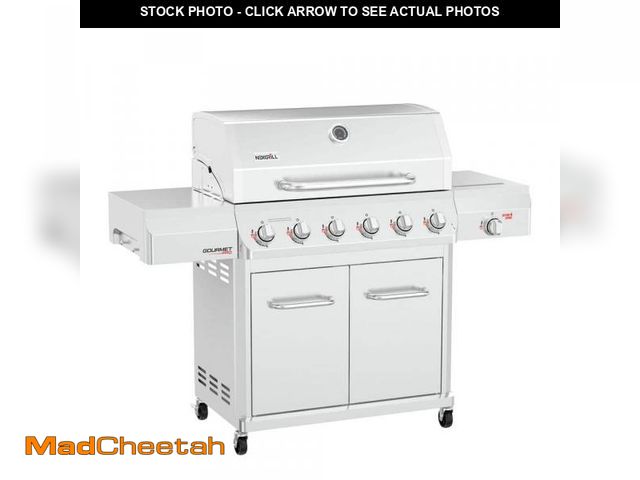 Lot 74-12085460 - Nexgrill Gourmet Pro 6-Burner Stainless Steel Propane Gas Grill with Searing Side Burner - UNUSED