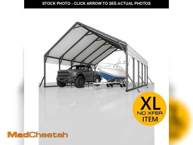 Lot 74-12568349 - *SEE DETAILS* 20 ft x25 ft x13 ft Metal Carport for 2 Cars, Extra Tall Car Port, Reinforced Frame an...