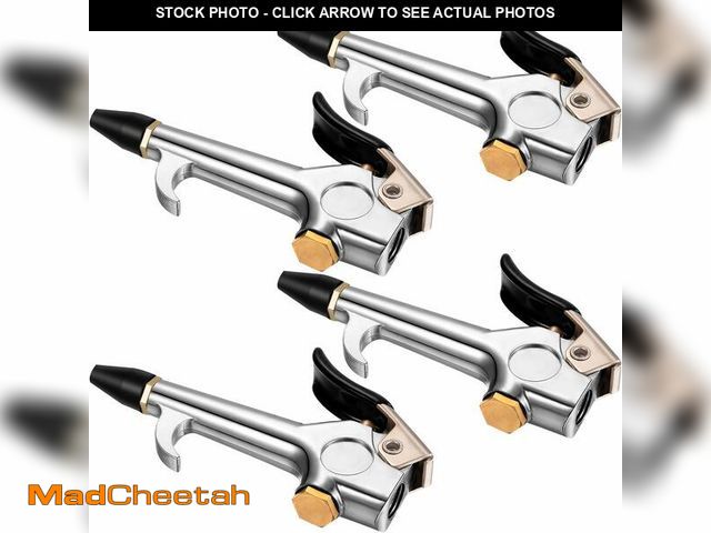 Lot 74-14148519 - Honoson 4 Pieces 1/4 NPT Lever Blow Gun Air Nozzle Dust Cleaning Blower Gun with Rubber and Safety T...