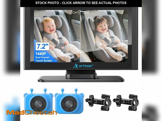 Lot 74-14206262 - Artman Dual 1440P Baby Car Camera for 2 Kids with 7.2 Inch Touch Screen - USED