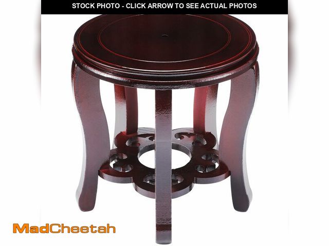 Lot 74-13563814 - Colingmill 11 Inch Wooden Oriental Plant Stand Chinese Vase Pot Display Stand Round Asian Style Wood...