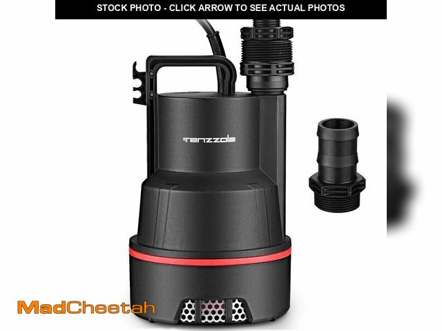 Lot 74-14214199 - Tenzzola Sump Pump Submersible Utility Water Pump Thermoplastic Portable Electric Water Removal Tran...
