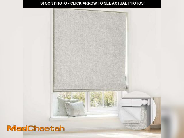 Lot 74-14085945 - LazBlinds No Tools No Drill Cordless Roman Shades for Windows, Blackout Thermal Insulated UV Blockin...
