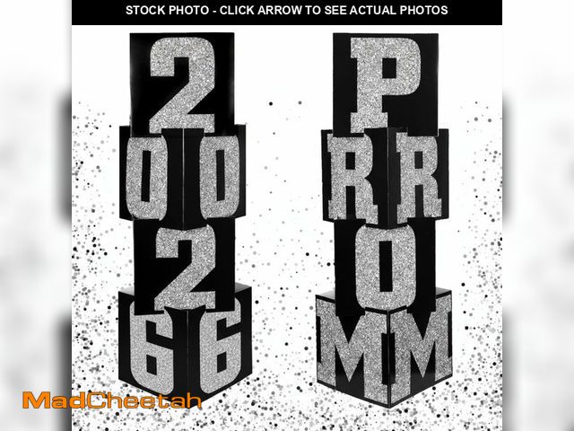 Lot 74-14052082 - Queekay 8 Pcs Prom Column Standup Photo Booth Decorations 2026 Prom Backdrop Balloon Boxes Cardboard...